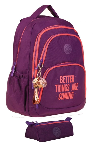 Kaukko Krinkıl Okul Sırt Çantası ve Kalemlik Seti - Mor - Kız Çocuk (K1678+K2643) ürün görseli