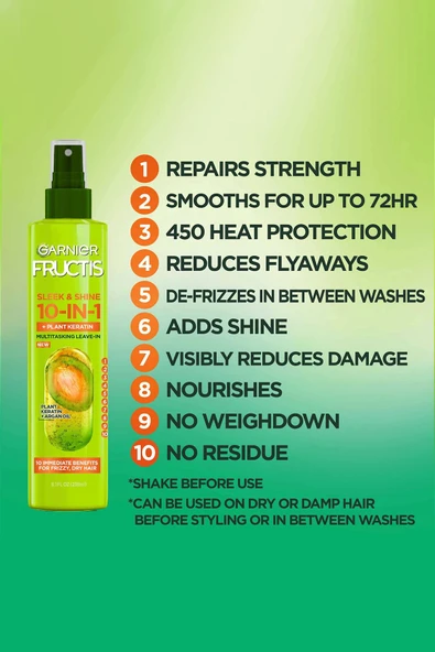 Garnier Fructis Sleek & Shine 10 Etki 1 Arada Durulanmayan Saç Spreyi 239ML - 3