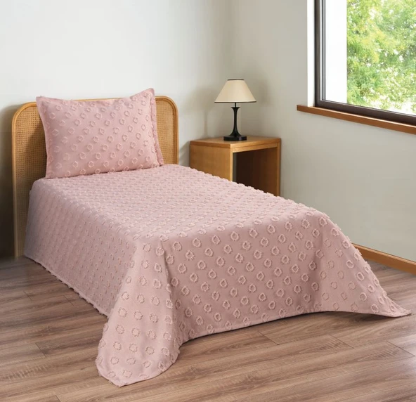 Ponpon Desenli 2 Parça Tek Kişilik Yatak Örtüsü - 7