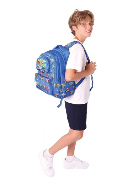 Kaukko Toys Erkek Çocuk 3D Kamyon Şekilli İlkokul ve Günlük Sırt Çantası - Mavi - L5255 - Resim 5