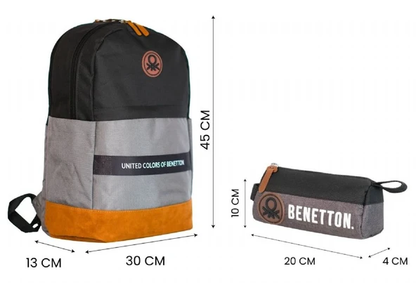 United Colors Of Benetton Retro Erkek Çocuk Çanta Seti - Siyah Gri - 2