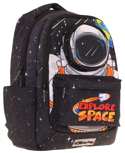 Kaukko Toys Erkek Çocuk 3D Astronot Şekilli İlkokul ve Günlük Sırt Çantası - Siyah - L5253 ürün görseli
