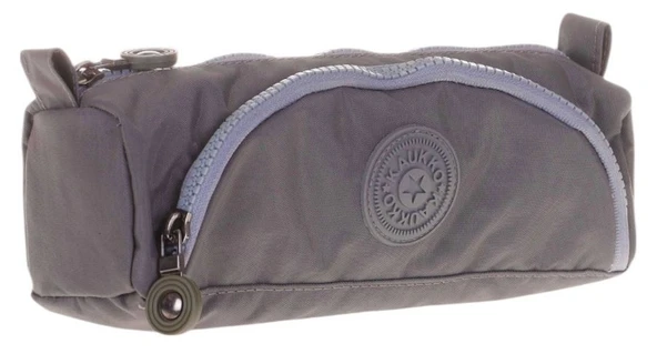 Kaukko Crazy İki Bölmeli Gri Krinkıl Kumaş Kalem Çantası - K2516 ürün görseli