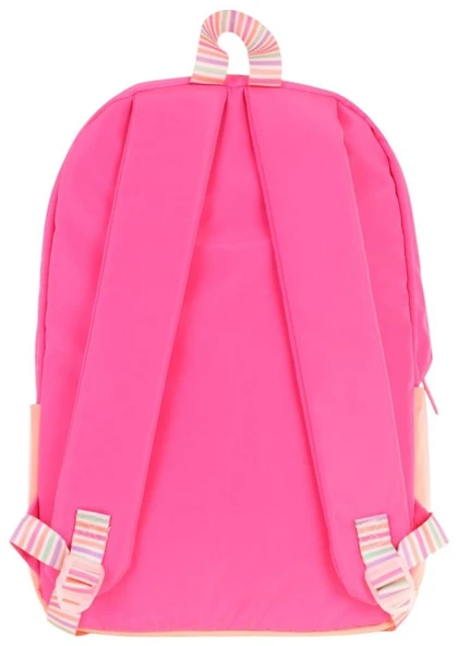 Kaukko Quick Kız Çocuk Üç Bölmeli Pembe Turuncu Kapitone Detaylı Okul Sırt Çantası - K1789 - Resim 3
