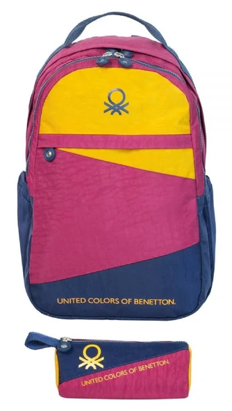 United Colors Of Benetton Color Blocking Unisex Çocuk Çanta Seti  - Kırmızı