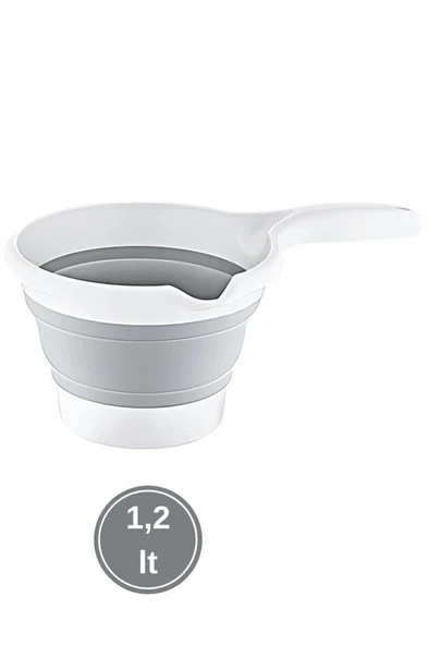 Katlanır Bebek Banyo Maşrapası, Saplı Akordiyon Oluklu Çok Amaçlı Maşrapa 1,2 litre - 2