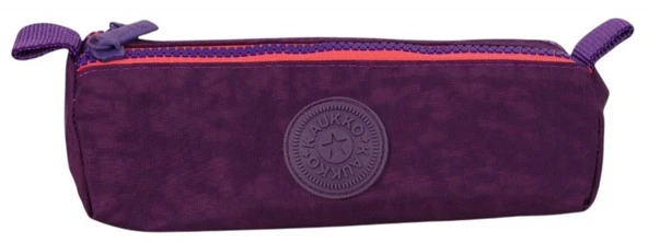 Kaukko İki Bölmeli Krinkıl Kumaş Kalem Çantası - Mor - K2643 - Resim 2