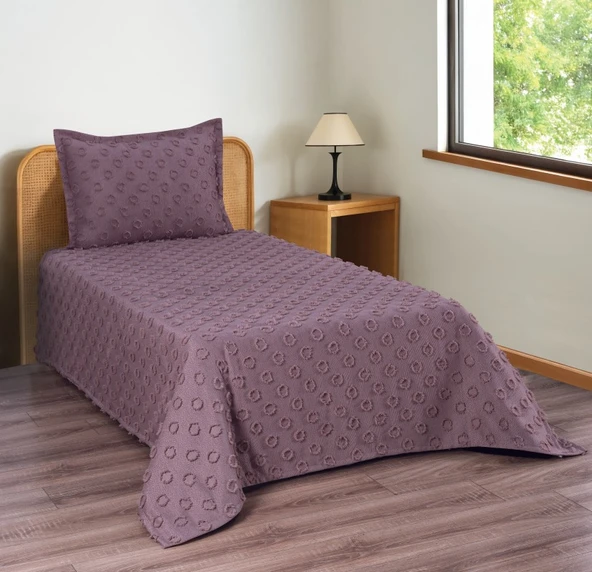 Ponpon Desenli 2 Parça Tek Kişilik Yatak Örtüsü - 6