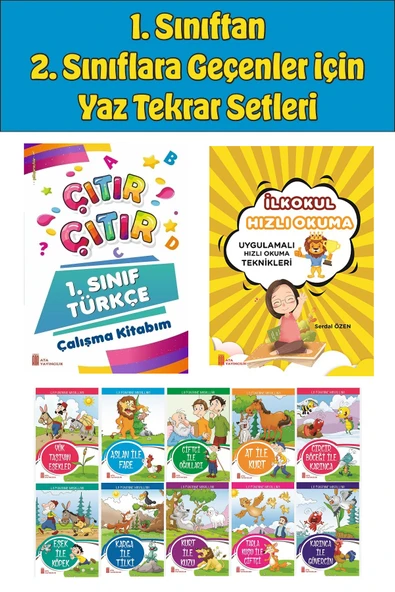 1.Sınıftan 2.Sınıfa Geçenler İçin  Hızlı Okuma ile Çıtır Türkçe Çalışma Kitabım+10 lu Hikaye Seti 3 ürün görseli 1