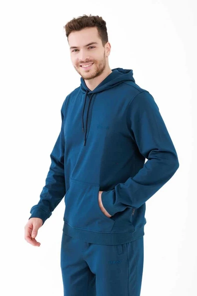 2AS Oliver Erkek Kapüşonlu Sıfır Yaka Sweatshirt Lacivert - 3