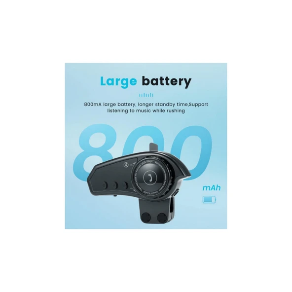 Bt35 Kask Kulaklık Bluetooth 5.0 Motosiklet Interkom Su Geçirmez Kablosuz Kulaklık - 8