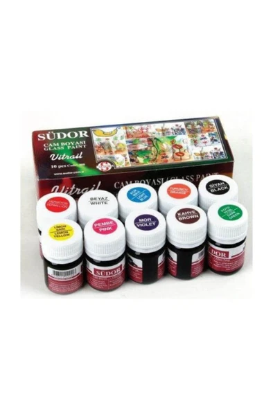 Südor Vitrail Cam Vitray Boyası 10 Renk x 25 ml. - 2