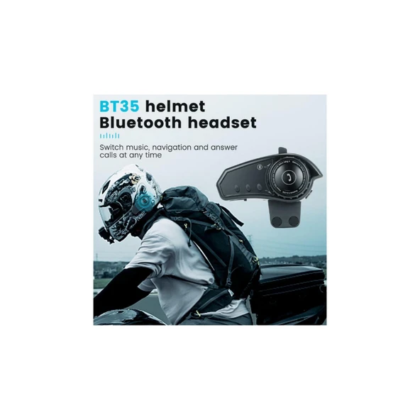 Bt35 Kask Kulaklık Bluetooth 5.0 Motosiklet Interkom Su Geçirmez Kablosuz Kulaklık - 6