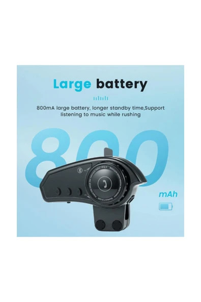 Bt35 Kask Kulaklık Bluetooth 5.0 Motosiklet Interkom Su Geçirmez Kablosuz Kulaklık - 16