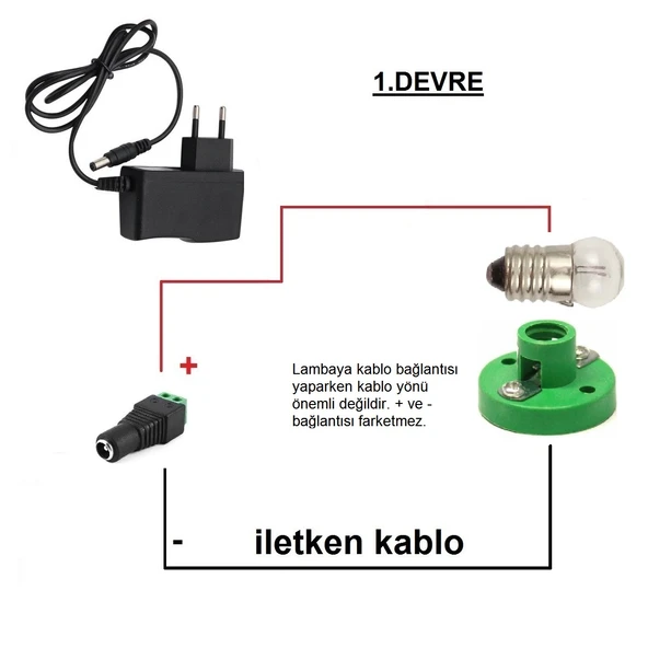 Kutulu 3 in 1 Basit Lamba ve Dimmer Deney Seti (3 Devre) - Öğrenci Elektrik Devresi - Resim 2