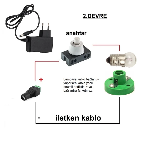 Kutulu 3 in 1 Basit Lamba ve Dimmer Deney Seti (3 Devre) - Öğrenci Elektrik Devresi - Resim 3