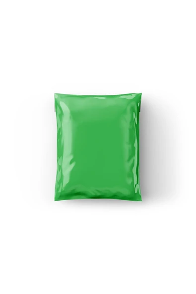 24x31+4 Cm Yeşil Renk Cepsiz Kargo Poşeti (100 ADET)-100 Mikron