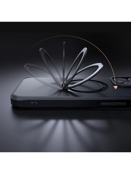 Mcdodo PC-4931 iPhone 16 Plus Halka Standlı Magsafe Siyah Kapak - 2