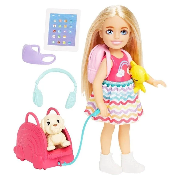 Barbie Seyahatte Chelsea Bebek ve Aksesuarları HJY17 - 2