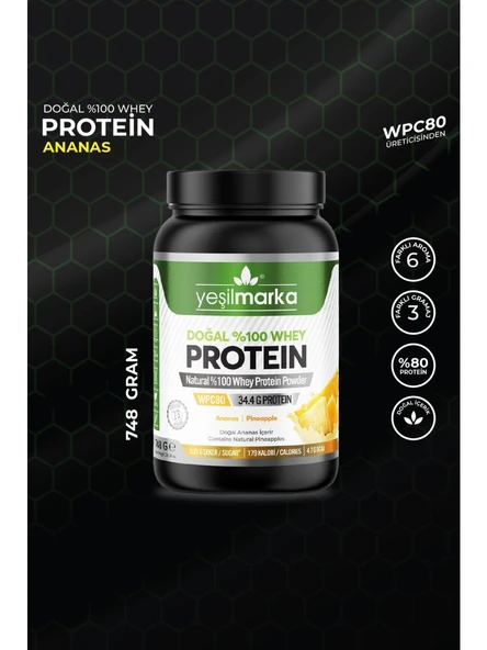 Yeşilmarka Doğal Whey Protein Tozu - Anamur Muzu 748 gr