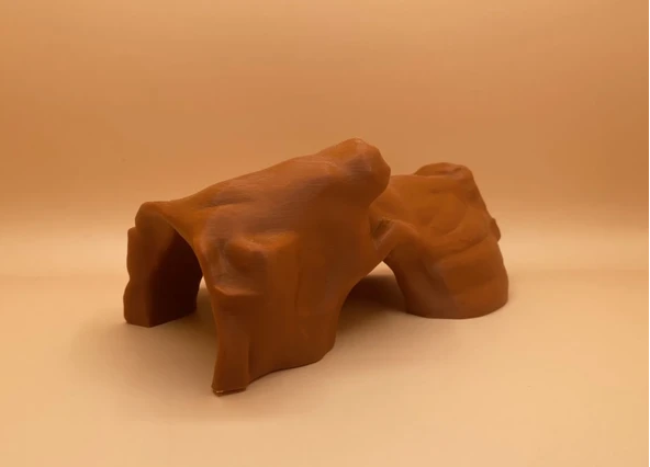 Sürüngenler İçin Ağaç Kabuğu Saklanma Alanı Kertenkele & Yılanlara 3D Teraryum Tünel Dekor - 2