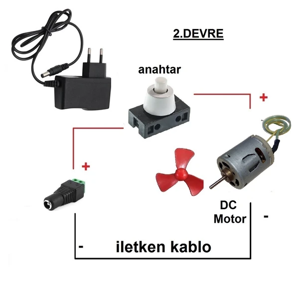 Kutulu 6 in 1 Motor ve Lamba Deney Seti (6 Devre) - Öğrenci Elektrik Devresi - Resim 3