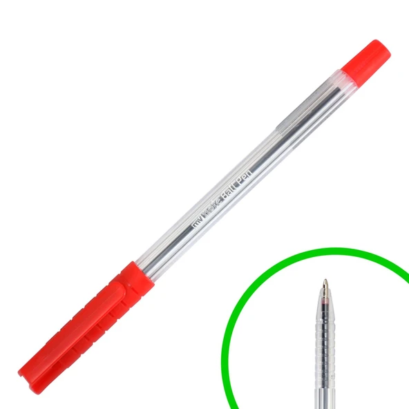 Mynote Ball Pen Tükenmez Kalem 0.7 mm Kırmızı 50 li Kutu - 2