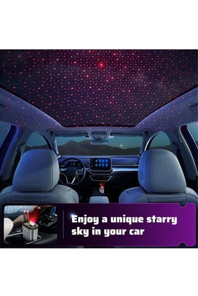 ACL ACC-01 RGB Işıklı 66W Araç Şarj Cihazı | 4in1 Geri Çekilebilir Kablo | Type-C + Lightning | Yıldızlı Tavan Efekti - 4