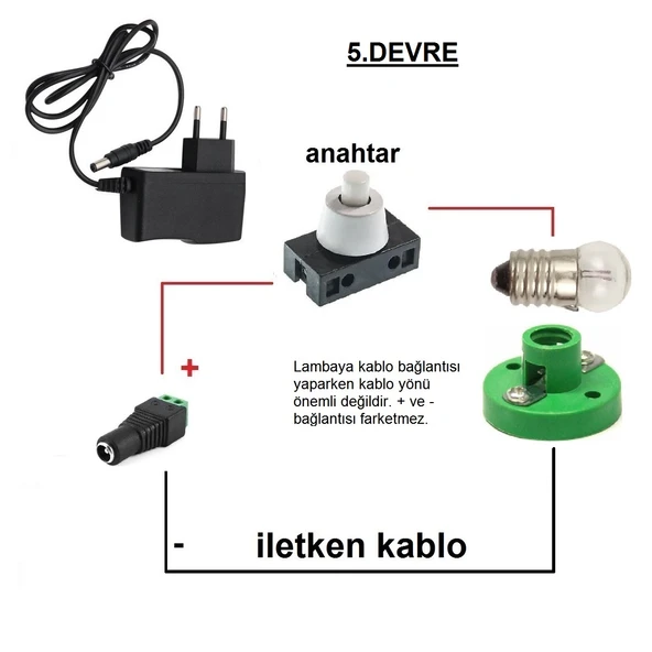 Kutulu 6 in 1 Motor ve Lamba Deney Seti (6 Devre) - Öğrenci Elektrik Devresi - Resim 6