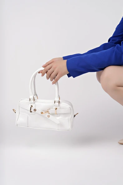 Muggo ROSALİE Kadın Kemer Detaylı El ve Omuz Çantası - 11