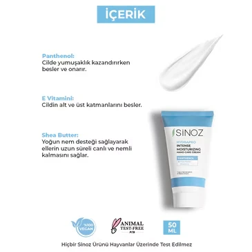 Sinoz, Yoğun Nemlendirici, El Bakım Kremi - 50 ml - 3