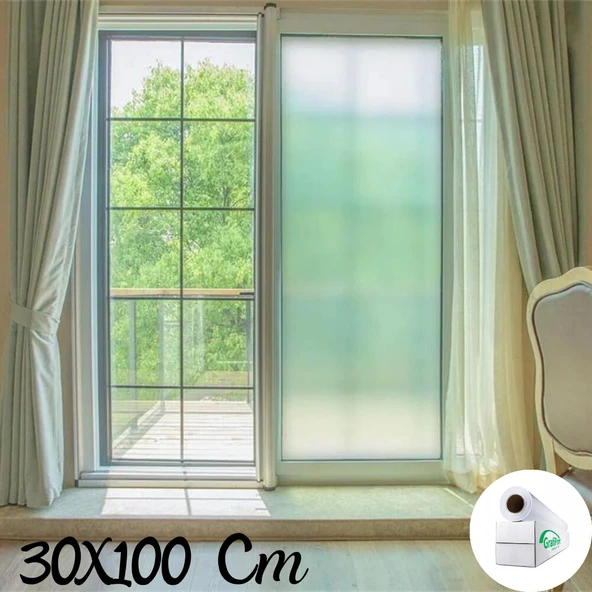 30 Cm x 1 Metre Cam Kumlama, Ofis, Duşakabin ve Balkon Camı Kaplama Folyosu - 3