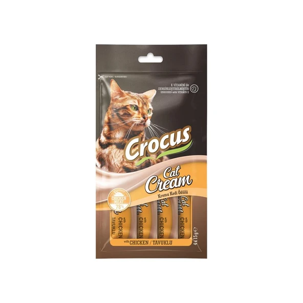 Crocus Tavuklu Krema Kedi Ödülü 4x15g ürün görseli 1