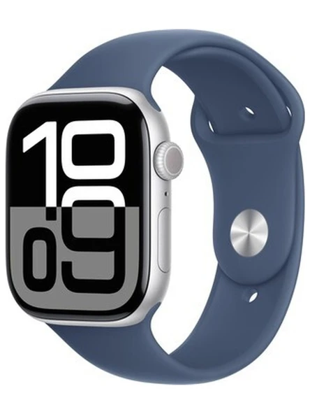 Apple Watch Series 10 Gps 42MM Silver Aluminium Case With Denim Sport Band - M/ l