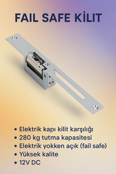 Fail Safe Elektronik Kapı Kilit Karşılığı-(Enerji yokken açık )