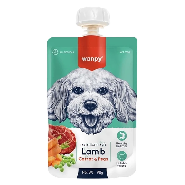 Wanpy Wanpy Taze Kuzulu&Havuçlu  Köpek Et Ezmesi 90 gr