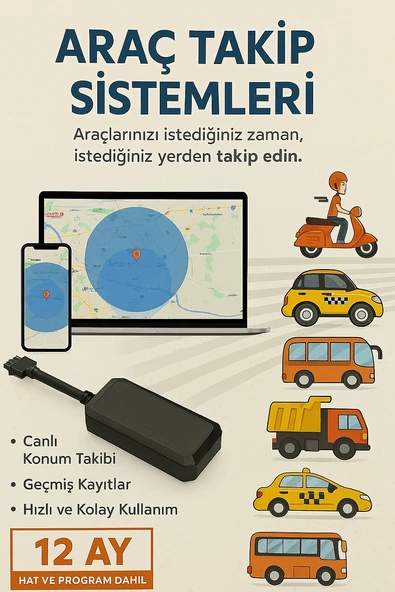 Araç Takip Sistemleri IMEI KAYITLI Mobil Gprs Taşıt Takip Ürünü (1 Yıl Server Hediyeli) ürün görseli