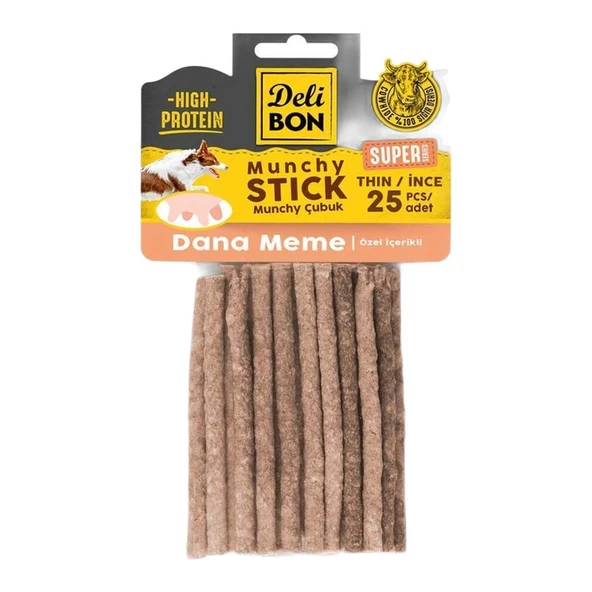 Delibon Super Munchy Çubuk Dana Memeli İnce 25'li