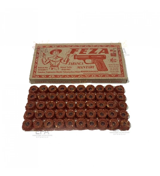 1 Paket 50 Adet Mantar Tabanca Kapsul Nostalji Ürünler Yeni Üretim - Resim 3