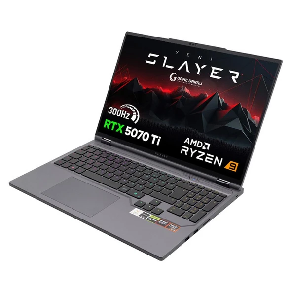 Game Garaj Slayer R9T3D-5070Ti C2 AMD Ryzen 9 9955HX3D 64GB RAM 2TB SSD RTX5070Ti 16" QHD IPS 300Hz FreeDOS Gaming Laptop - Resim 3