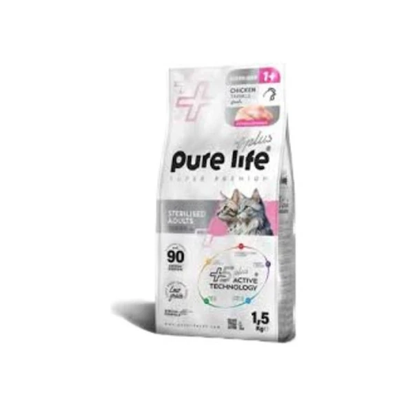 Pure Life Plus Adult Tavuklu Kedi Maması 1,5 Kg ürün görseli 1