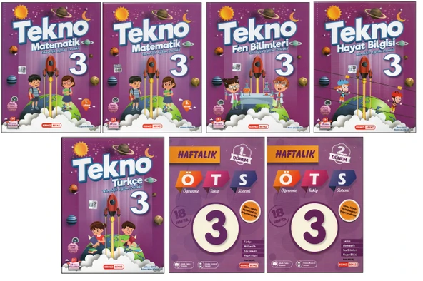 KIRMIZI BEYAZ 3. SINIF TEKNO SET (7 KİTAP) - 1