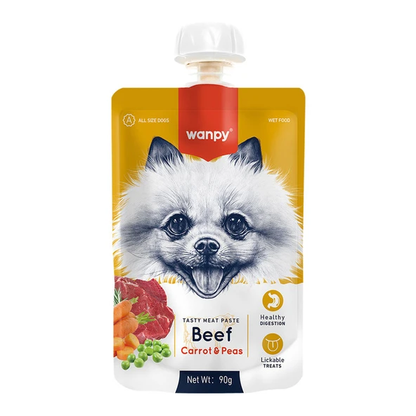 Wanpy Wanpy Taze Sığır Etli&Havuçlu  Köpek Et Ezmesi 90 gr