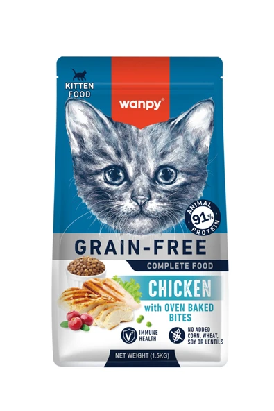 Tahılsız Süper Premium %89 Hayvansal Protein İçerikli Tavuklu 1.5 Kg Yavru Kedi Maması ürün görseli