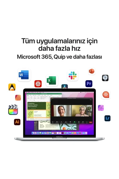 Macbook Pro M2 8 GB 512 GB SSD 13.3" MNEQ3TU/A Gümüş - 6