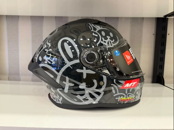 KASK MT STINGER RAM F1 PARLAK SİYAH/GRİ - 2