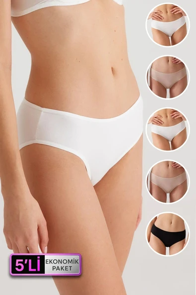 Pierre Cardin Lingerie 2056 5'li Ekonomik Paket Pamuklu Basic Slip Külot