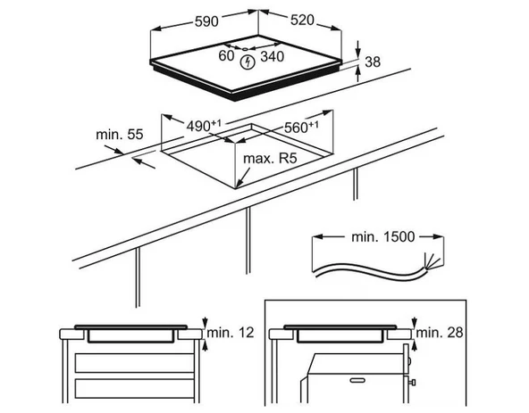 Electrolux EHF6240IOK Siyah Vitroseramik Elektrikli Ankastre Ocak - 2