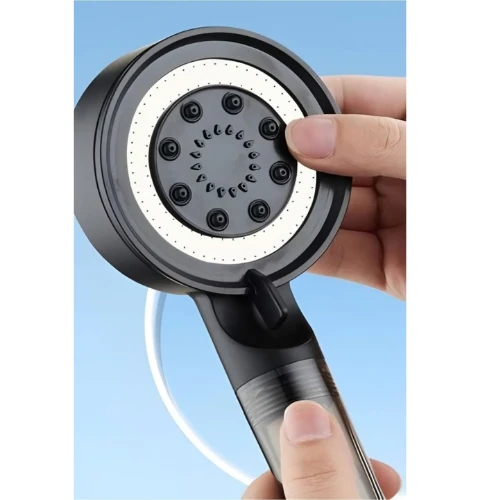 Duş başlığı 5 Fonksiyonlu Çelik Su Tasarruflu Filtreli Turbo Jet duş Başlığı - 3