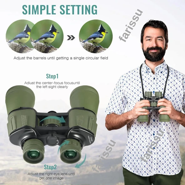 Gold Kama 100x100 Profesyonel Dürbün – 20x Zoom | 50mm Lens | BAK-4 Prizma | Zimlu Mini Fener Hediyeli - 4